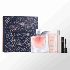 LANCOME LA VIE EST BELLE 4 PCS SET: 3.4 EAU DE PARFUM SPRAY + 0.34 EAU DE PARFUM SPRAY + 1.6 BODY LOTION + 0.07 MASCARA