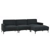 [VIDEO provided] [New] 103.5*59" Modern L-shaped Sectional Sofa, 4-seat Velvet Fabric Couch Set with Convertible Ottoman,Freely Combinable Sofa for Li