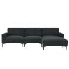 [VIDEO provided] [New] 103.5*59" Modern L-shaped Sectional Sofa, 4-seat Velvet Fabric Couch Set with Convertible Ottoman,Freely Combinable Sofa for Li