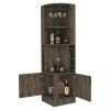 Seattle Bar Cabinet, Eight Bottle Cubbies, Two Large Open Shelves