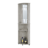 Oregon Corner Bar Cabinet, 3-Tier Shelf with Glass Rack