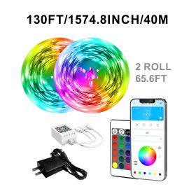 130ft Led Lights For Bedroom, LED Strip Lights With Remote And App Control Music Sync Color Changing RGB LED Strip, LED Lights For Room Home Party Dec (Option: Type1)